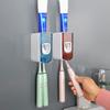 2 шт. настенный держатель для зубных щеток с выдавливателем зубной пасты, высокая несущая способность, универсальный, простой в установке, органайзер для зубных щеток