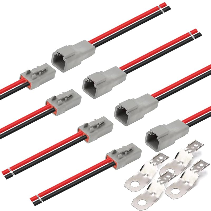 2-контактный разъем DTP с проводом 12 AWG, 2-контактный водонепроницаемый электрический разъем DT для автомобилей, штекер папа/мама, жгут проводов, для