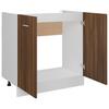Lyon Under Sink Cabinet Brown Oak Effect 80 x 46 x 81.5 cm Engineered Wood
