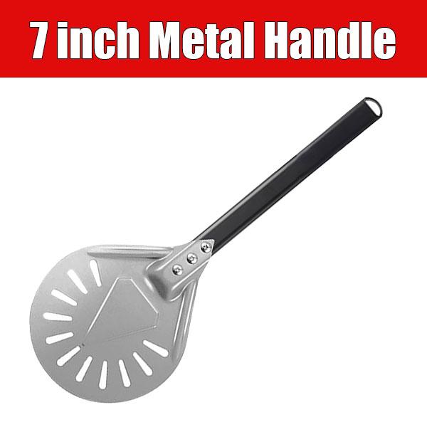 Круглая лопатка для переворачивания пиццы 7/9/12 дюймов Лопатка для переворачивания пиццы Лопатка для переворачивания пиццы Длинная ручка Перфорированная алюминиевая лопатка для пиццы Аксессуары для печи для пиццы