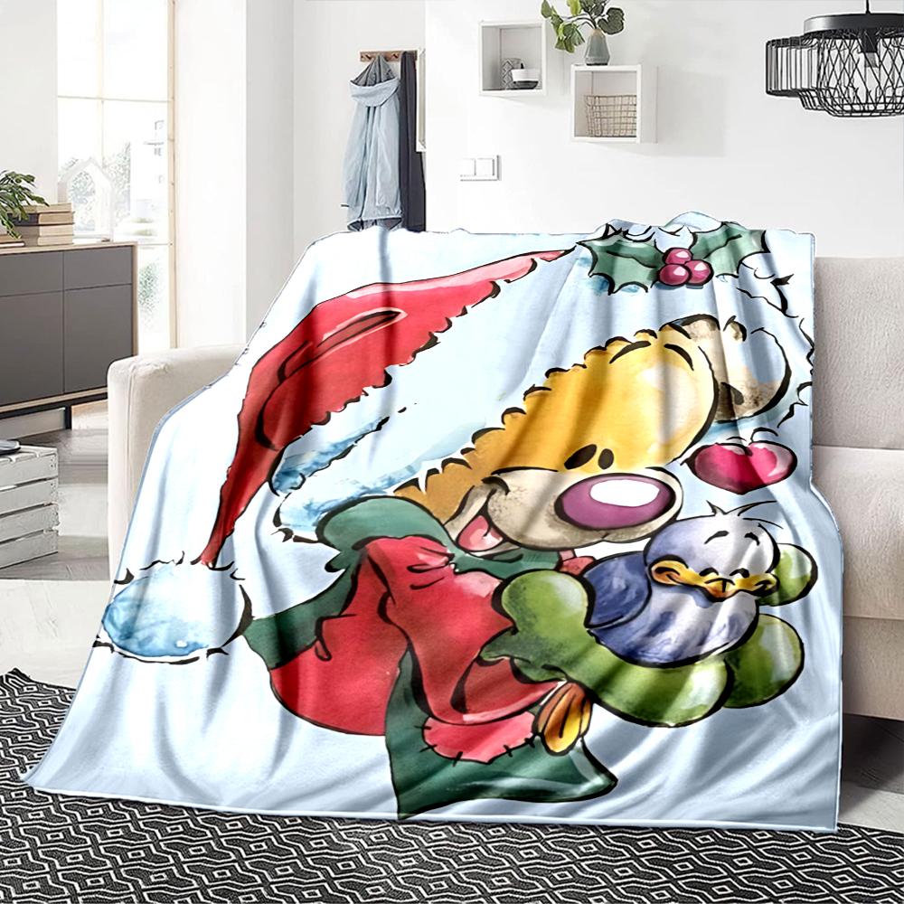 Christmas Bear Duck Blanket Soft Throw Blanket For Home Bedroom Bed Sofa Travel Office Solid Christmas Blanket