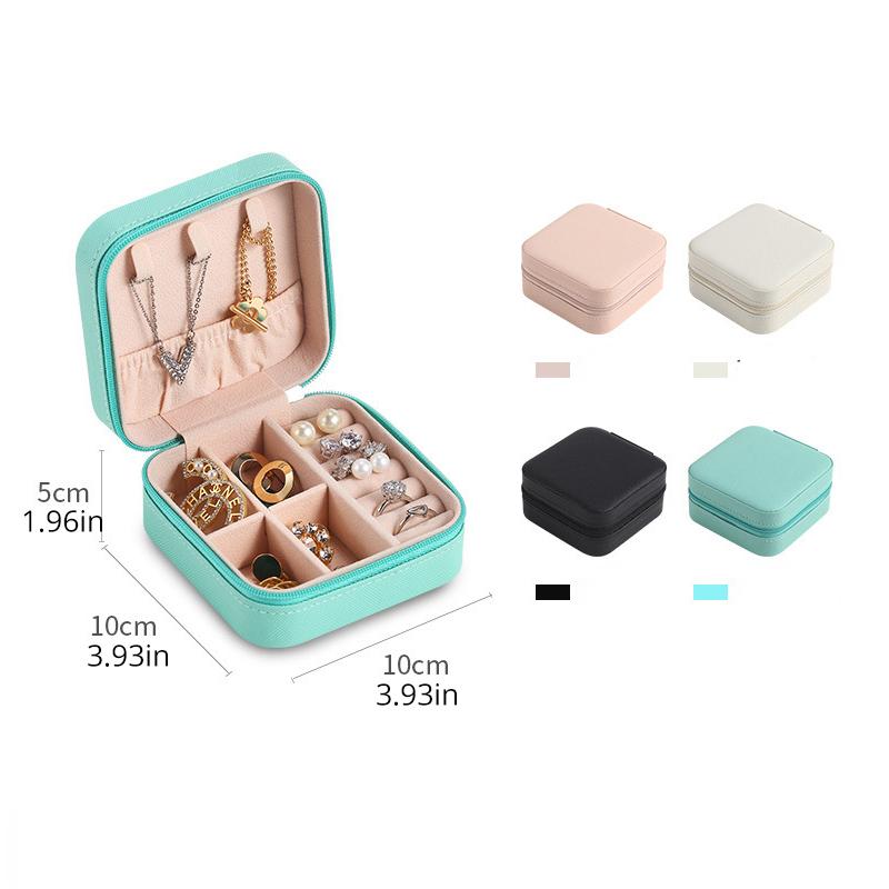 Mini Jewelry Storage Box Portable Home Travel Earrings Necklace Storage Case for Women Ring Organizer PU Leather Display Case KTY