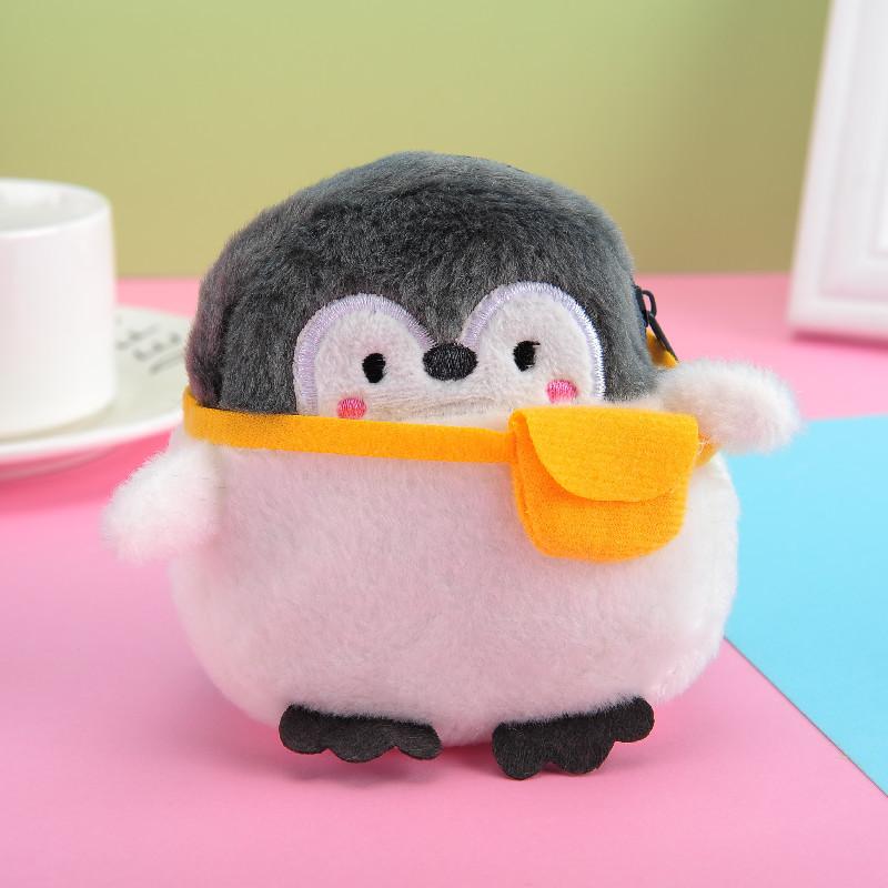 Cute Mini Penguin Coin Purse Cartoon Coin Purse Data Line Bag Durable Plush Coin Purse Accessories