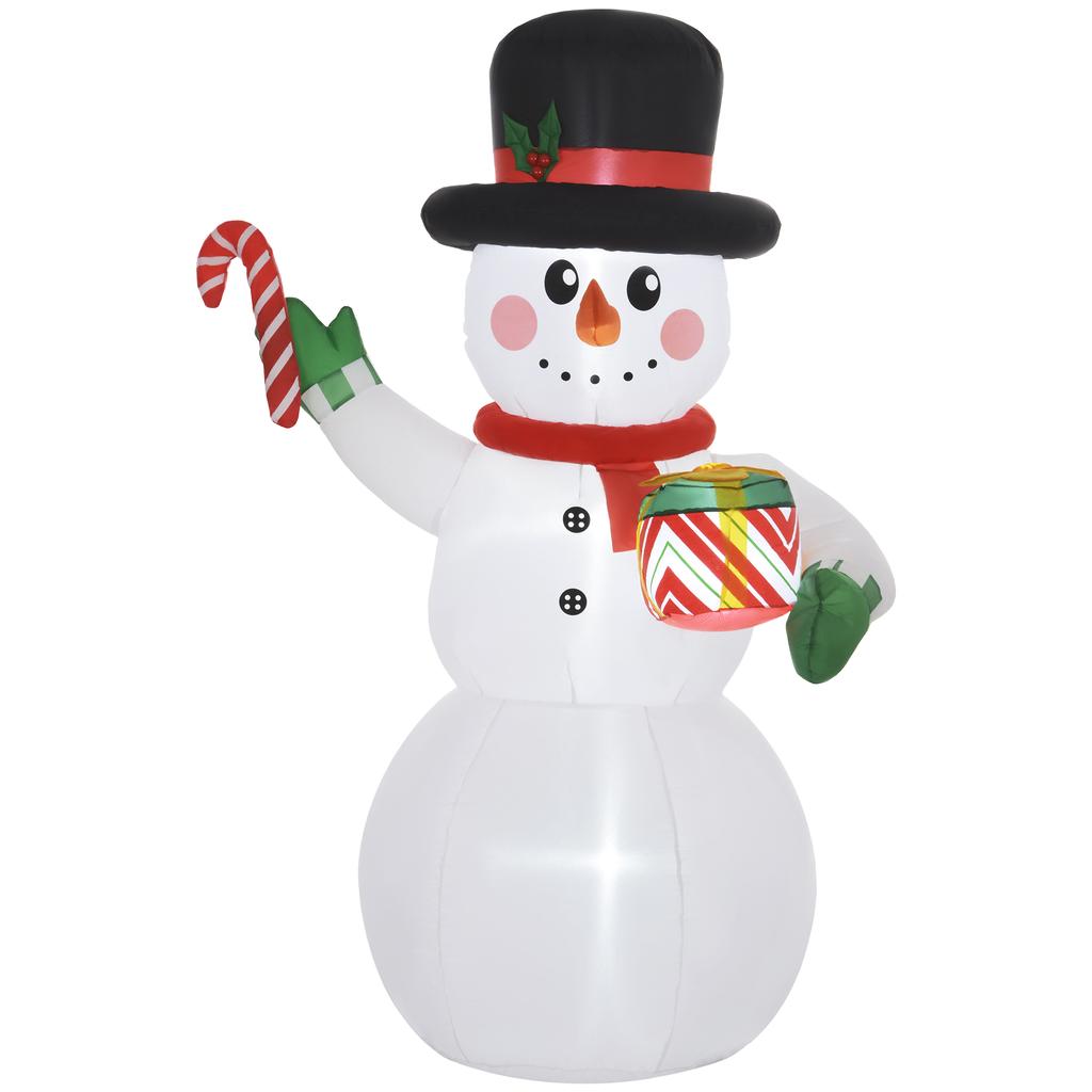 180cm inflatable Christmas snowman with LED lights, fixing hardware and blower, for indoor and outdoor use