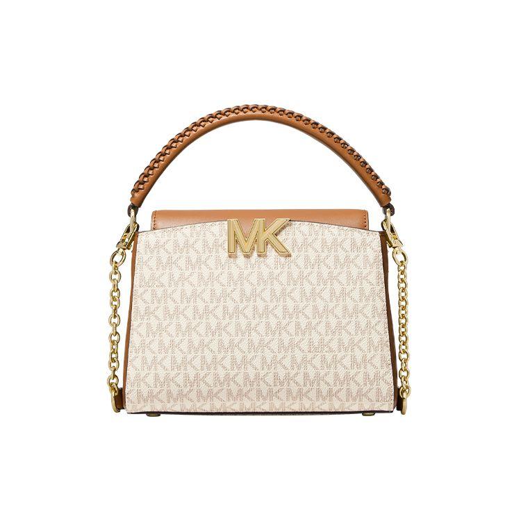 Michael Kors Karlie Классическая Цепь Color Block Монограмма Дизайн для Поездок Модная Кожаная Сумка-Тоут Через Плечо Маленькая 32F1GCDC1B-149
