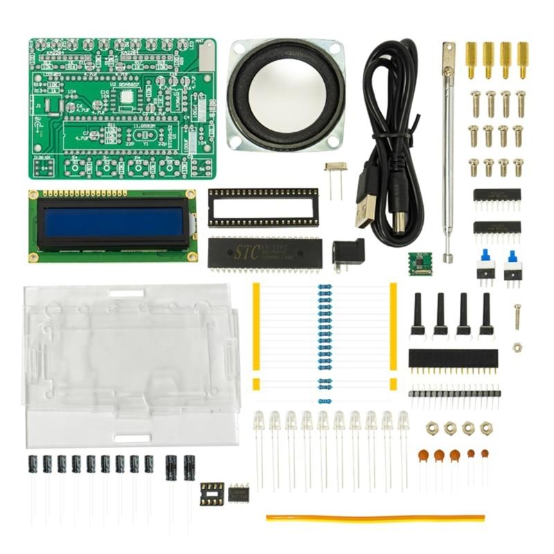 Изучите пайку 87-108 МГц Цифровой FM-приемник DIY Kit, Чистый звук, ЖК-экран в комплекте