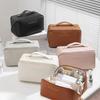 Travel Toiletry Bag Waterproof Faux Leather Large Capacity Multi-compartment with Handle Cosmetic Case