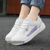 Sneakers Lightweight Low Top Shoes for Women's Round Toe Lace Up Casual New Spring Autumn White Platform Sports Footwear 2024 PU