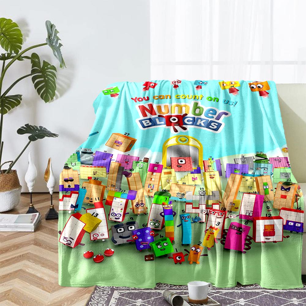 Numberblocks Theme Printed Blanket - Perfect for Couch, Bed, Travel & Outdoor Use | Machine Washable, Cozy & Durable.