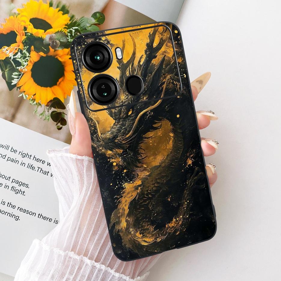 For Itel P40 Plus Case P683L Luxury Butterfly Tree Painted Cover Soft Silicone Phone Case For Itel P40 P662L P 40 ItelP40 + Bags
