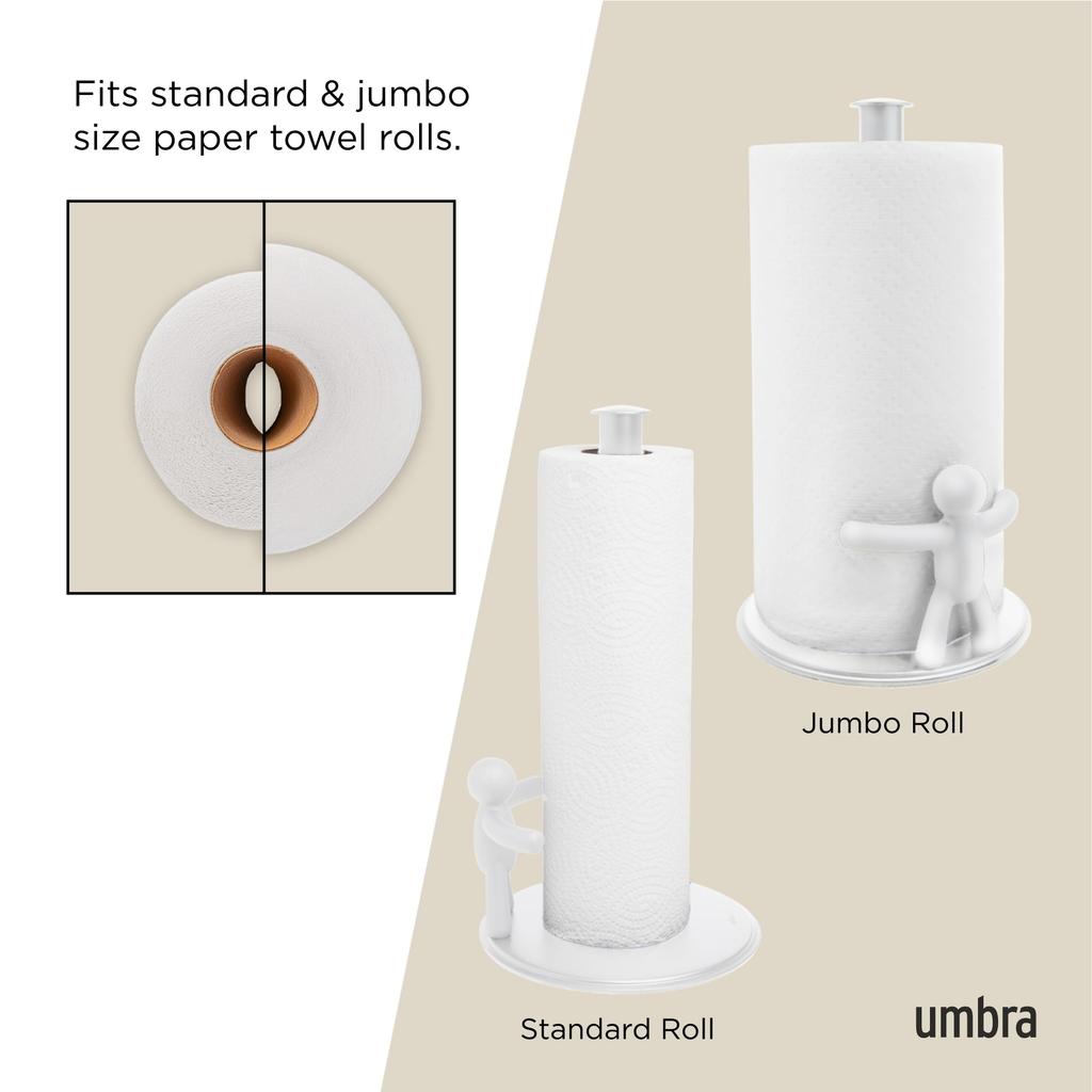 Official Umbra Buddy Paper Towel Kitchen W19 X D18 X White Holder, Storage, H34cm,