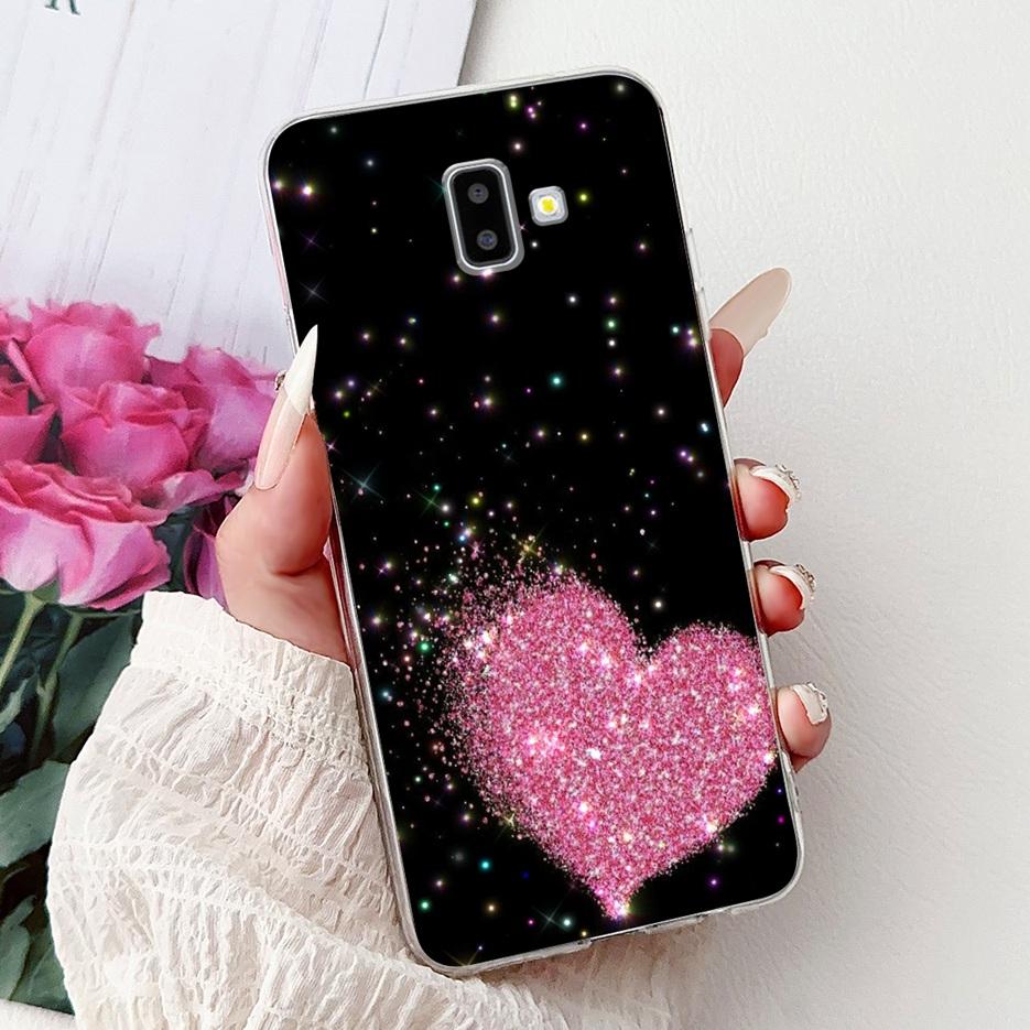 Чехол для Samsung Galaxy J6 Plus SM-J610F Милый Модный Чехол с Рисунком Сердечко Мягкий Силиконовый Чехол для Samsung J6 J600F J6+ Корпус