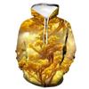 Hooded Sweater Autumn New Golden Light Stacking Series Pattern 3D Printing Hoodie Foreign Trendy Men's Jumper Hip Hop Loose