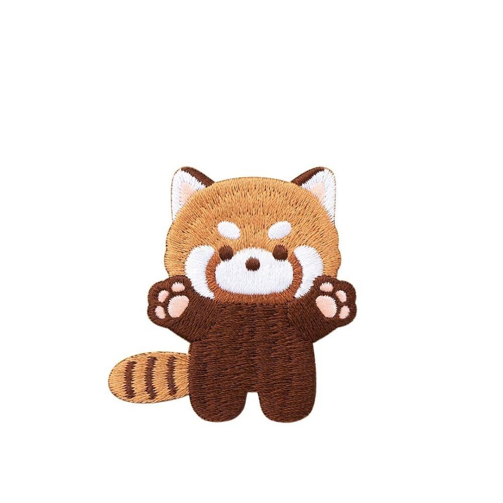 Clothing Accesories Lesser Panda Red Panda Patches Self-adhesive Cartoon Clothes Appliques Cute DIY Clothes Sticker Hairclip