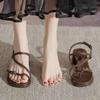 French Silver-toed Roman Sandals Women's Summer New Skirt Is Beautiful, Not Tired, Thick Heels and High Heels