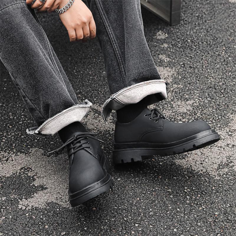 Обувь мужская 2024 года, новые популярные повседневные кожаные туфли весна-осень, черные туфли Martin, универсальные туфли дерби на платформе 3225-J