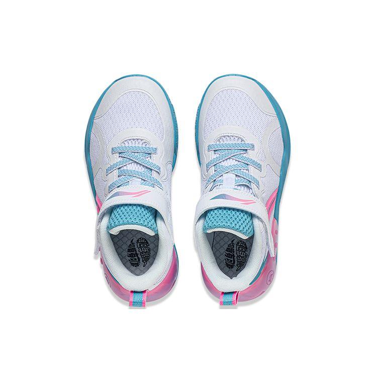 Li Ning Lightweight Bounce Technology Нескользящие противоударные амортизирующие прочные кроссовки с низким верхом для повседневной носки Детские кроссовки Standard-White YKNT066-1