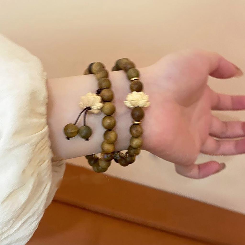 Sophisticated Beaded Bracelet National Wood Jewelry Temperament Bracelet for Women with a Touch of National Style