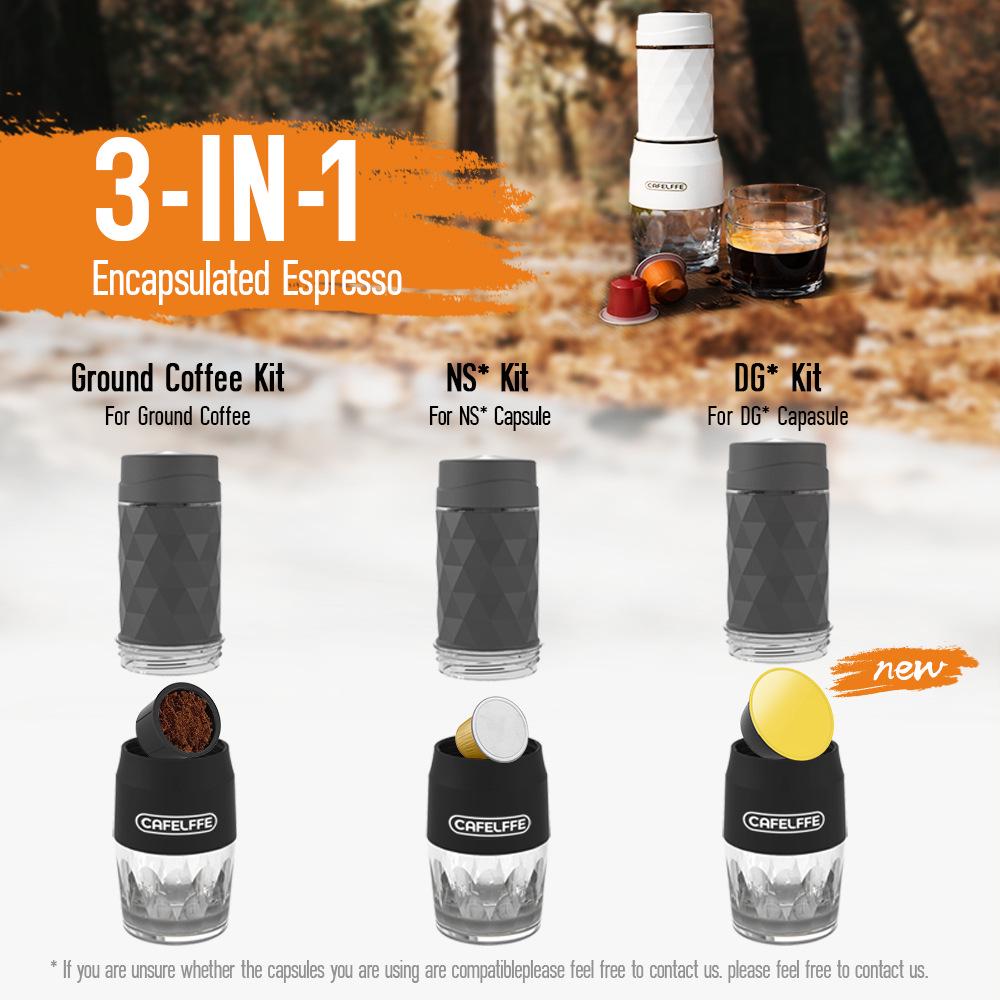 Portable Three-in-One Italian Capsule Coffee Maker: Outdoor Hand-Pressed Travel Coffee Pot