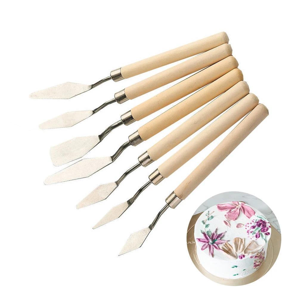 7Pcs Cake Palette Knife for Baking Oil Paint Knives Painting Spatula for Art Small Clay Tools Cake Decorating/Design 1023413