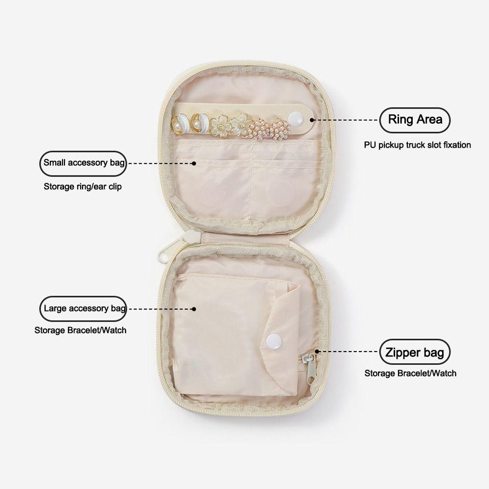 Earrings Ring Necklace Storage Jewelry Storage Bag Zipper Jewelry Case Travel Organizer