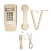 Retro Wall Phone Waterproof Decorative Corded Telephone with Volume Control for Home Bar Bathroom Beige