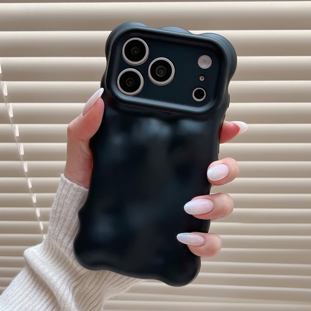 Матовый Однотонный Фиолетовый 3D Узор Пузыри Чехол для Телефона Для iPhone 17 Air 16 15 14 13 Pro Max Мягкий Ударопрочный Силиконовый Задний Чехол