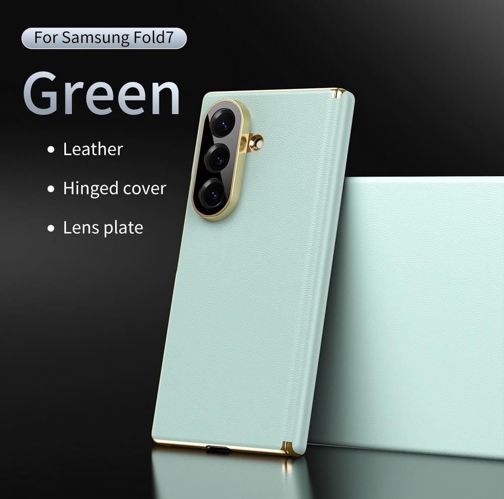 Премиальный Чехол-Книжка из Легкой Кожи с Гибким Шарниром для Samsung Z Fold 7 Galaxy Z Fold 6 5 4 Только Защитная Крышка Сзади