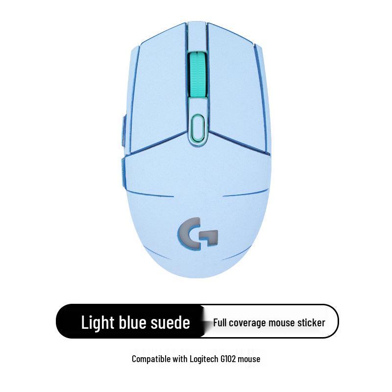 Logitech G102/G304/GPRO Anti-Slip Suede Mouse Stickers - Full Coverage, Sweat-Absorbent, Anti-Sweat Back Stickers