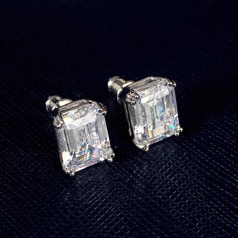 Simple Square Cubic Zirconia Stud Earrings for Women High Quality Daily Wear Fancy Accessories Fashion Jewelry Wholesale