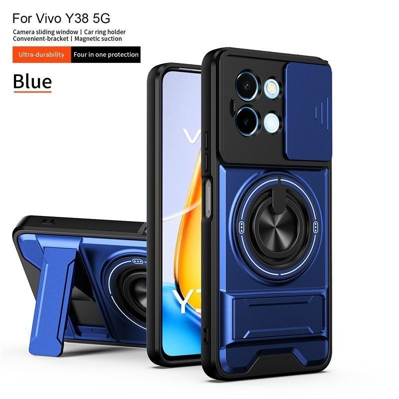 Case For Vivo Y200i Magnetic Stand Window Flip Case Full Lens Protection Shockproof Cover