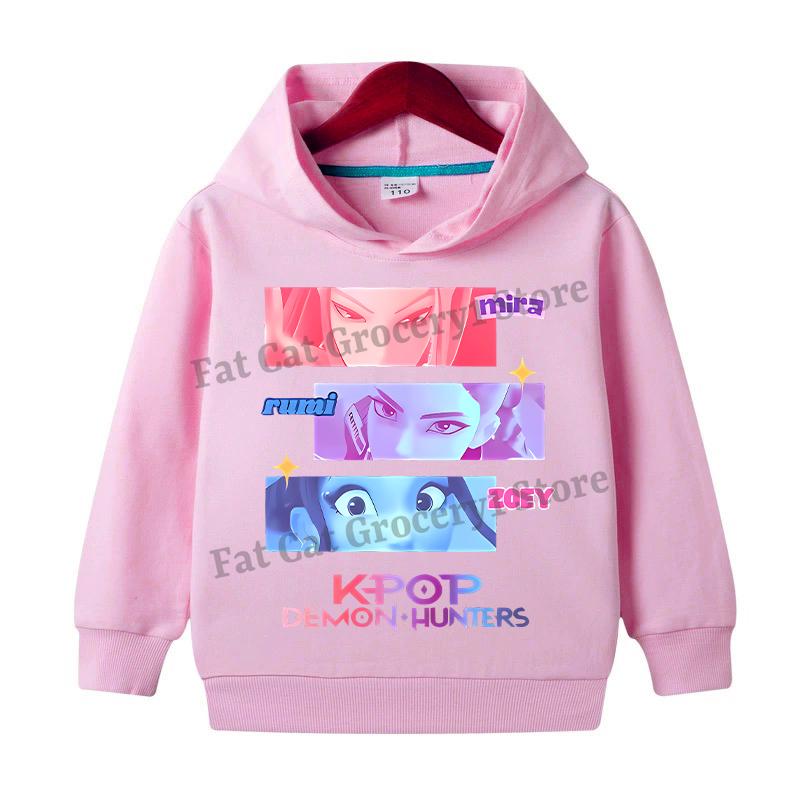 K-pop Толстовки Охотник на демонов для девочек и мальчиков Аниме Руми Мира Зои Свитшот Детский Весенне-осенний Пуловер с Длинными Рукавами Детская Одежда