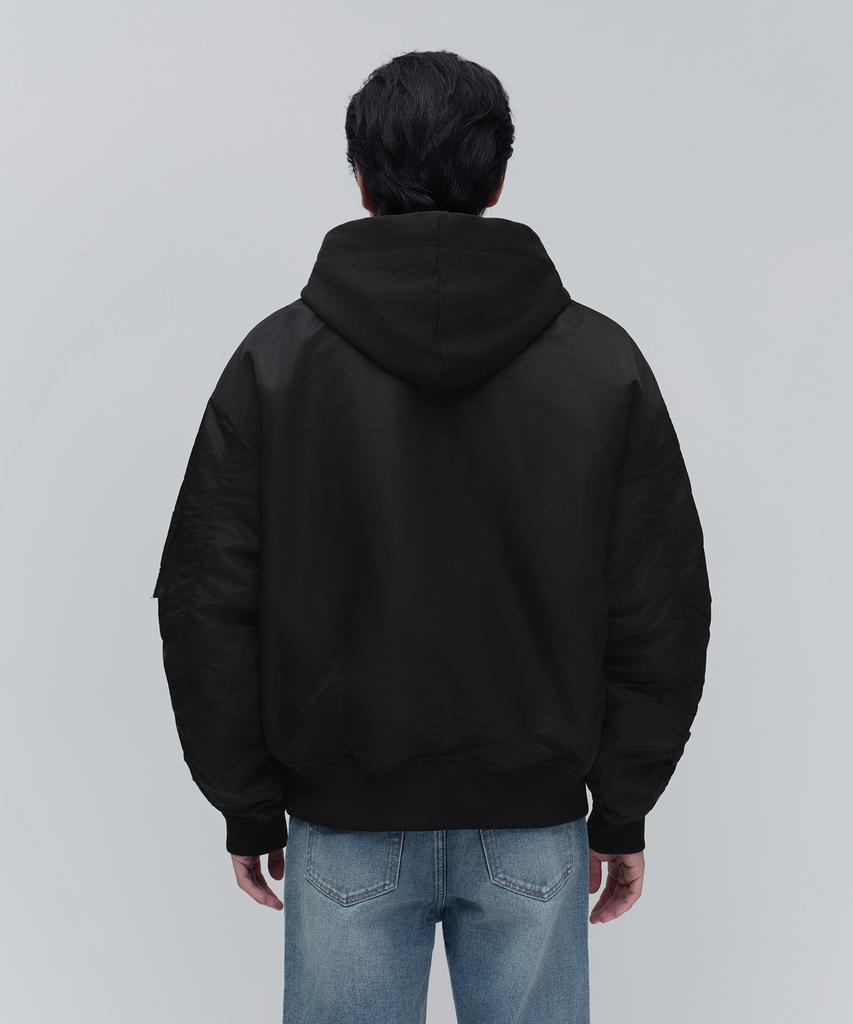 Musinsa Standard Oversized Detachable Hooded Ma-1 Bomber Jacket [Black]