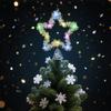 1/2Pcs Christmas 3D Tree Top Star Glittered Decoration with LED Lights Colorful Silk Threads Visual Appeal Holiday Seasonal Decor
