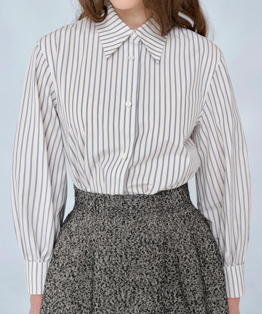 VOYONN Wrist Volume Striped Shirt 0128