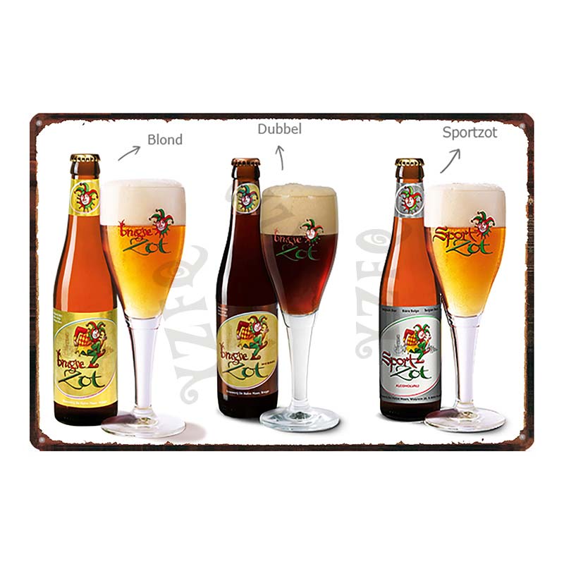 Бельгийское пиво VintageBrugse Zot La Trappe Металлические жестяные таблички для стены Бар Паб Искусство Кухня Кофе Домашний декор 30X20СМ DU-8282A