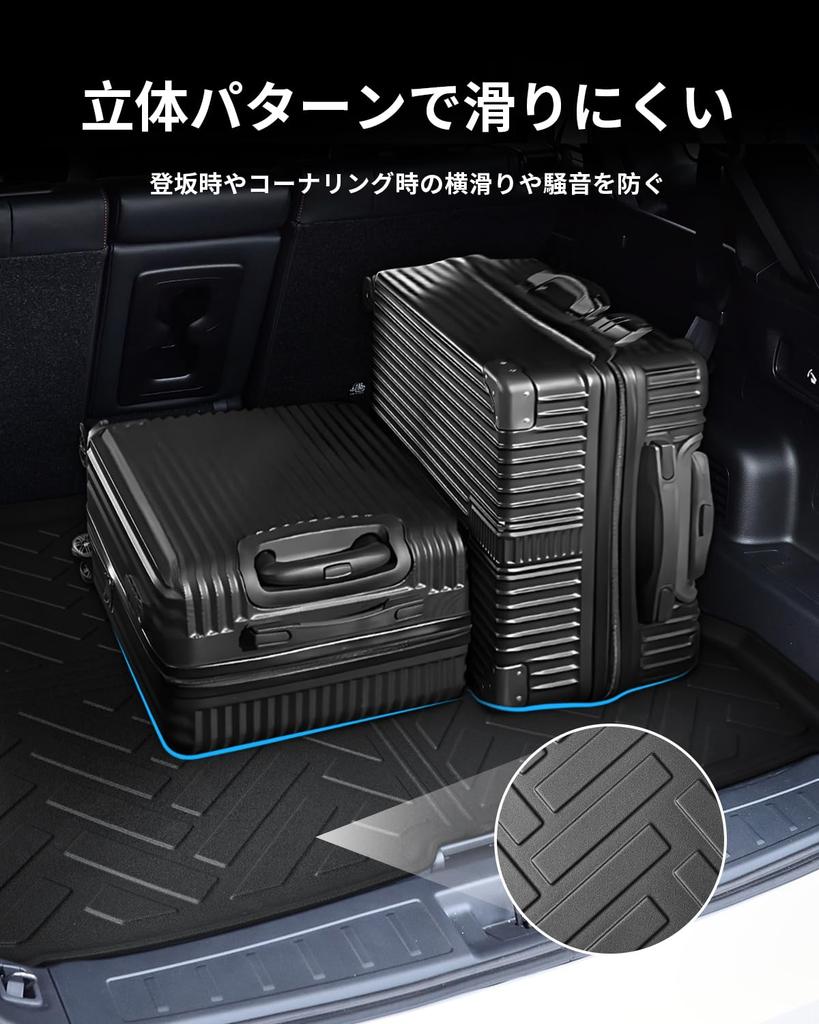 LANGBEAN 3D Waterproof TPE Luggage Mat for Mitsubishi Outlander PHEV Easy and Custom Interior Parts for the Outlander (GN Series, 7-Passenger) -