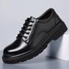 Men Dress Shoes Lace Up Patent Leather Men Oxfords Platform Black  Round Toe Solid Business Luxury Shoes Men Free Shipping