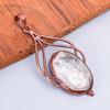Oval Fossil Coral Gemstone Engagement Electroformed Handcrafted Pendant Copper V-52