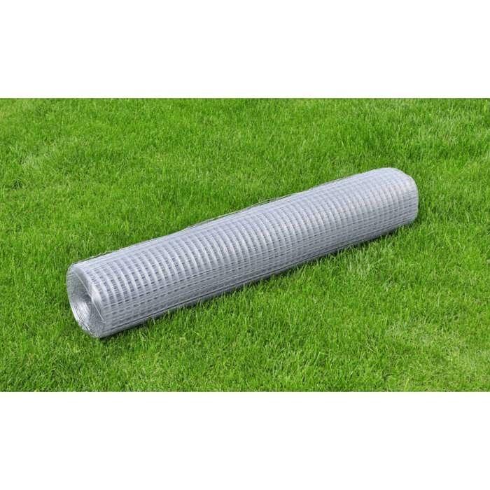 VidaXL Grillage Métallique Carré 1x25 m Fil Galvanisé Épaisseur 0,7 mm Jardin 140430