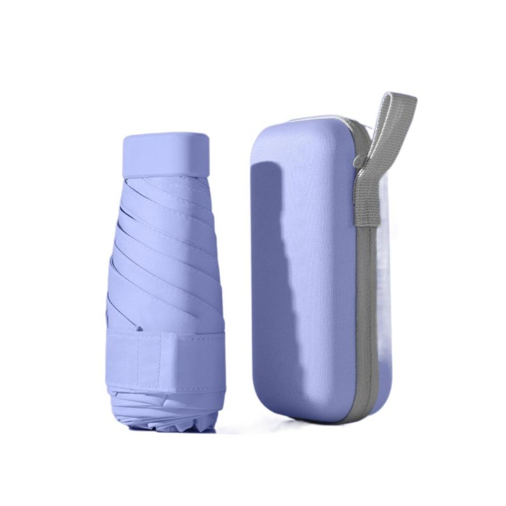 Mini Sun Umbrella 6 Fold Pocket Parasol Compact Capsule Folding Umbrella Travel Essential