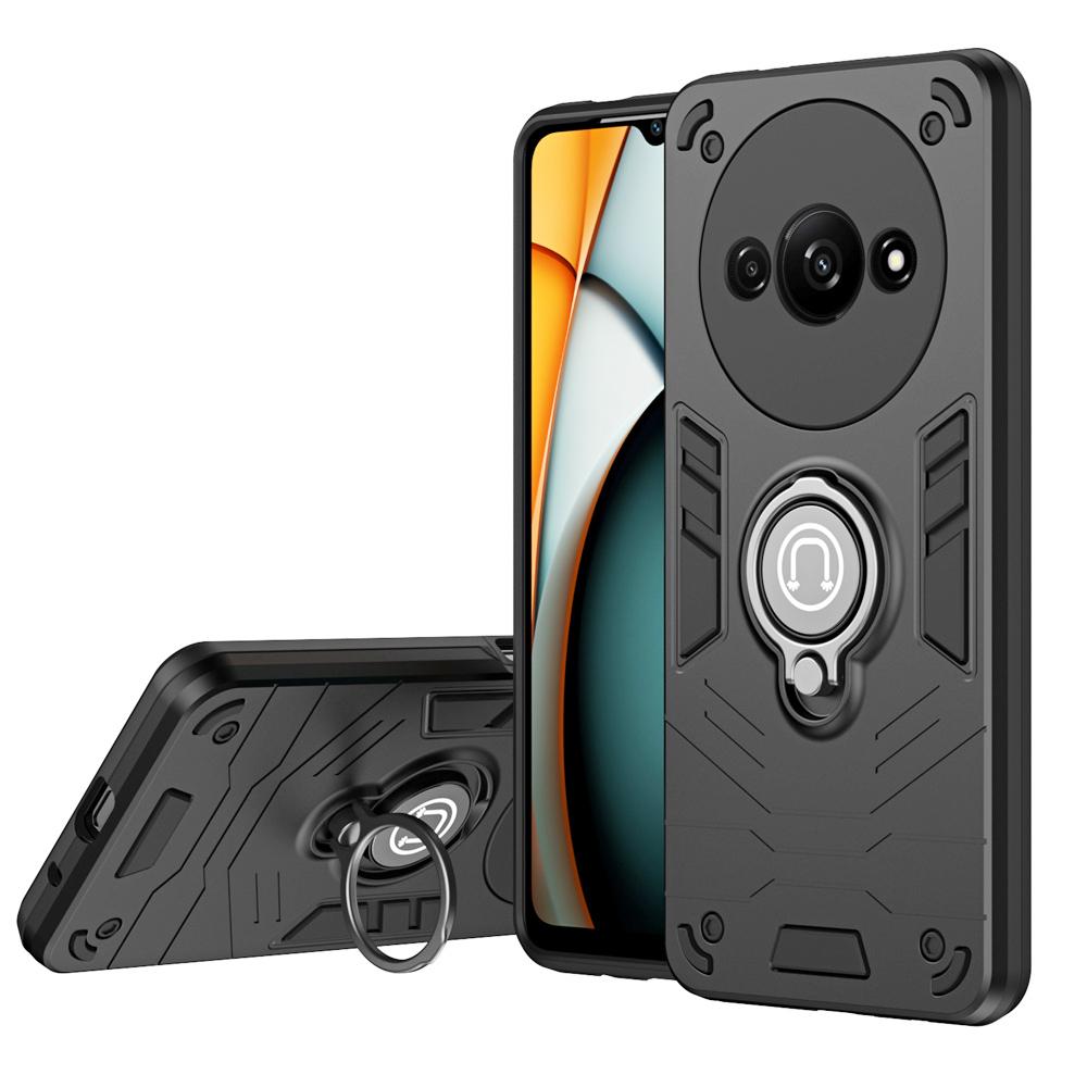 KEYSION Противоударный защитный чехол для Redmi A3, защитное кольцо для объектива камеры, подставка, задняя крышка для телефона для Xiaomi POCO C61