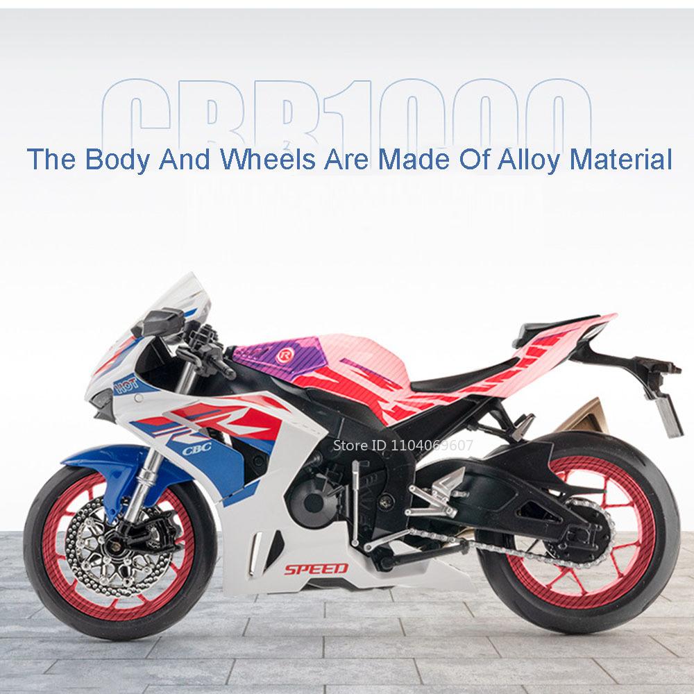 1:12 Honda Cbr1000 Cb400x Сплавная Модель Литая Модель Мотоцикл Игрушки Автомобиль Поворот Переднего Колеса Звук Свет Миниатюрный Мотоцикл Подарки для Мальчиков