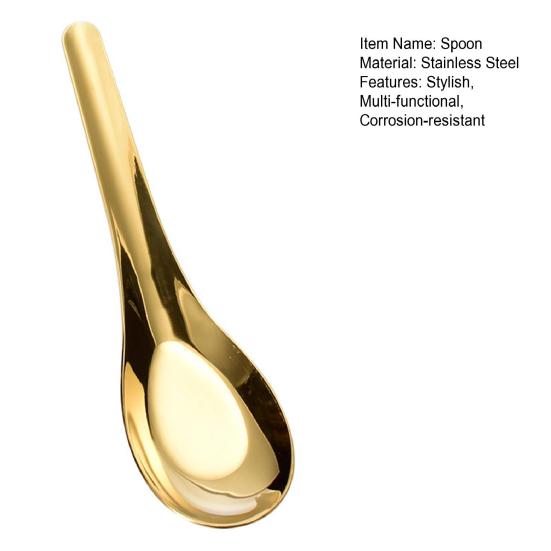 Asian Soup Spoon Stainless Steel Dinner Spoon Mirror Polished Chinese Soup Spoon for Bouillon Dessert Cereal Ramen Noodles Wonton Pho Thai