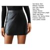 Women Mini Skirt High Tight Waist Faux Color Slim Leather Irregular Solid Fit Sheath A-line Smooth Soft Club OL Commute