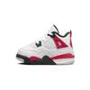 Air 4 Retro TD Red Cement Baby Sneakers White Fire-Red Black BQ7670-161