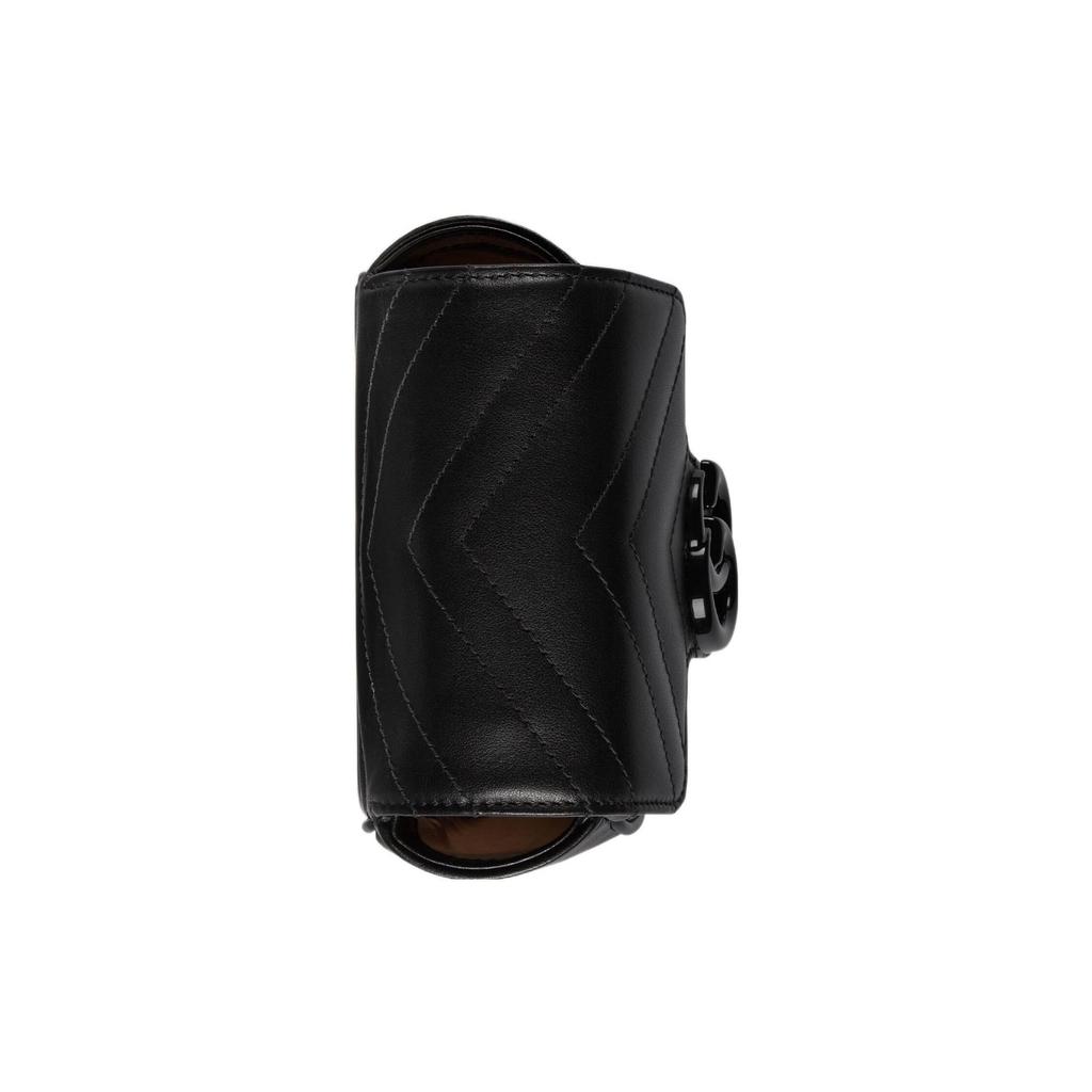 Gucci GG Marmont Series Double G Logo Quilted Leather Waist Bag Women waist bag Black 739599-UM8KV-1000