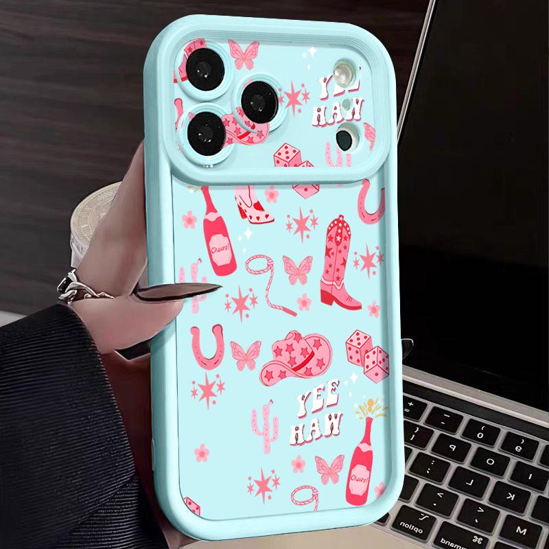 Pink High Heels Pattern Phone Case For iPhone 17 Pro Max Funda iPhone 16 Pro Max 15 14 13 12 11 16e Air TPU Silicone Soft Cover