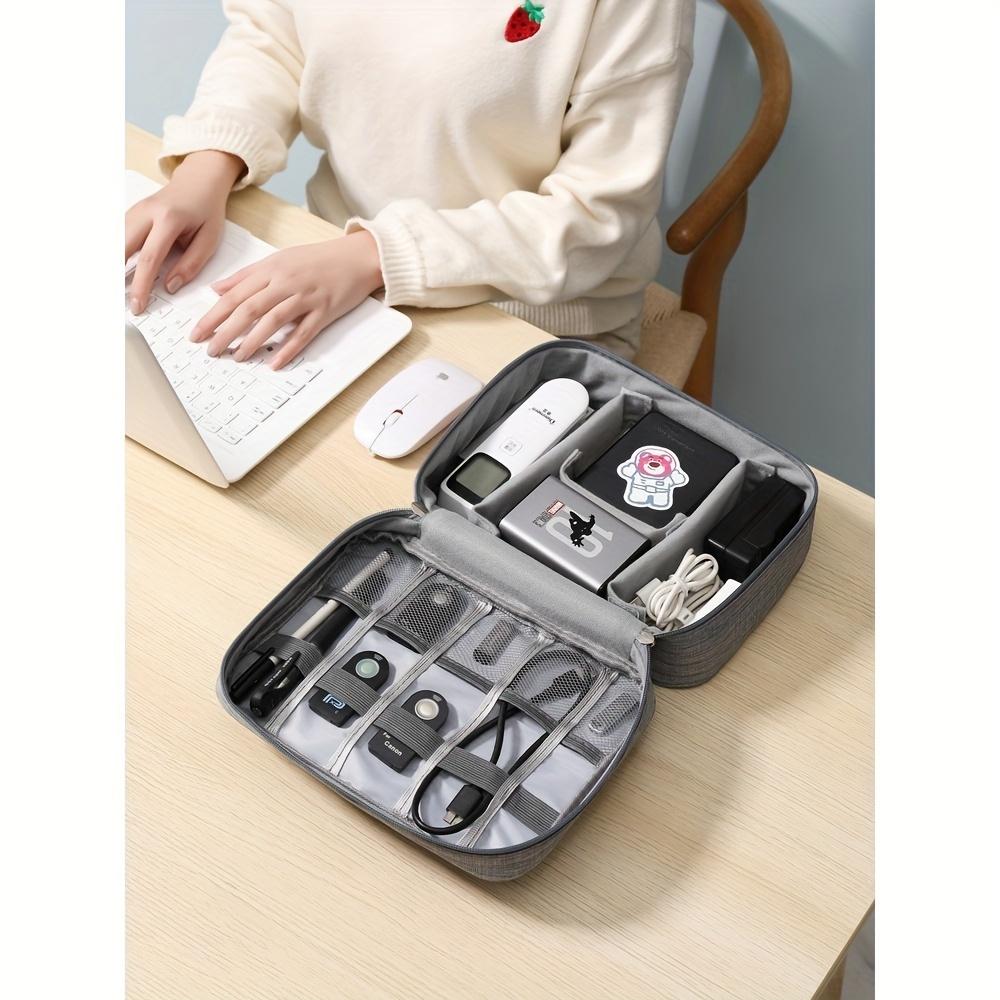1 шт. Сумка для хранения большой вместимости, многофункциональная водонепроницаемая сумка для кабелей для передачи данных, наушников, косметичка с отделениями, удобная тра