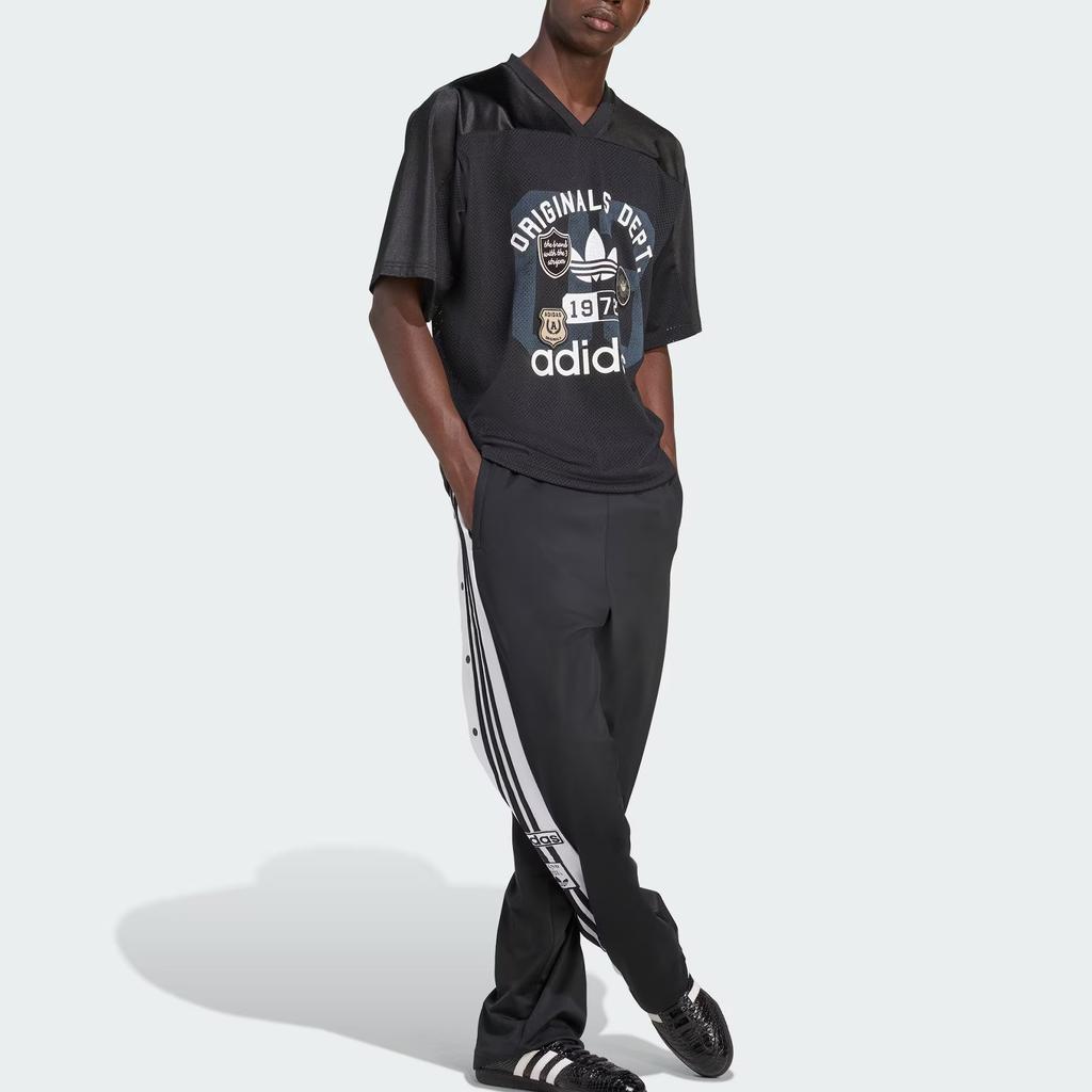 Adidas Originals Og Graphic Dept. Mesh Fashion Simple Sports Short Sleeve Football Shirt Men Tops Black KD6252